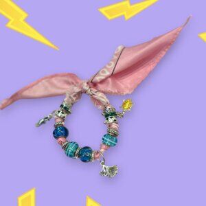 Boho Chic Bandana Bracelet with Charms